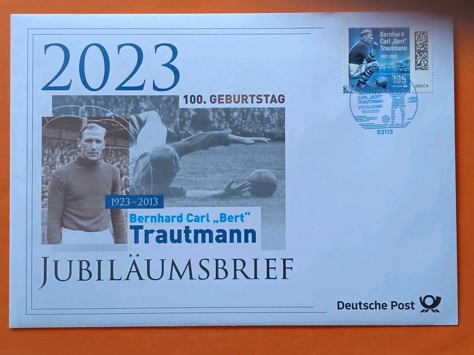 Jubiläumsbrief Deutsche Post 2023: 100. Geburtstag Bert Trautmann in Aßlar