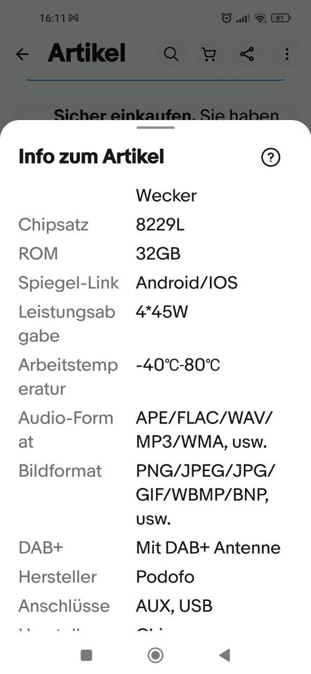 Vito 447 Autoradio DAB + Android 13 in Johanngeorgenstadt
