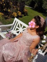 Verlobungskleid Abendkleid rosa mit Tüll und Verzierung abiye Hessen - Hanau Vorschau