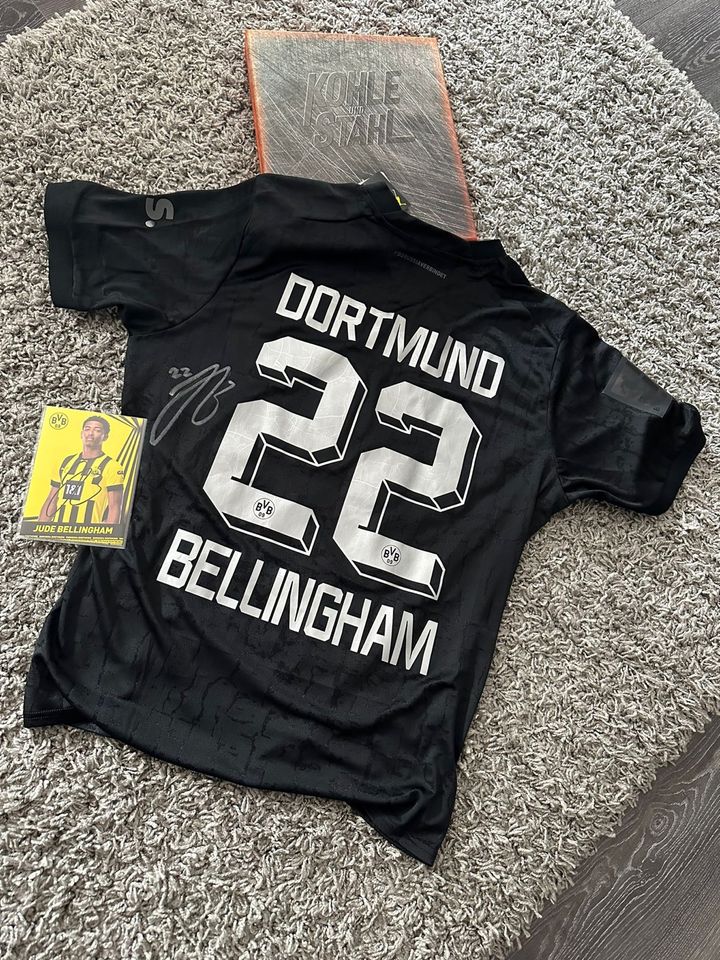 BVB Kohle Stahl Trikot Signiert Unterschrift Jude Bellingham in Witten