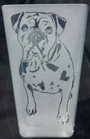 Old English Bulldog Vase, Glas, Gravur Bayern - Künzing Vorschau