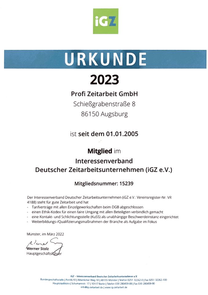 Prüftätigkeit (m/w/d) in Augsburg