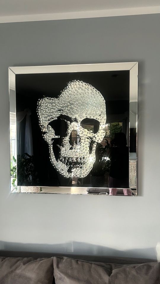 Totenkopf Glitzer Bild von Rahaus in Oberkrämer