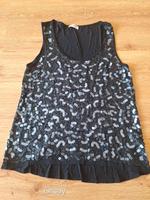 top schwarze Pailletten Silber Orsay L Bayern - Schwarzenbruck Vorschau