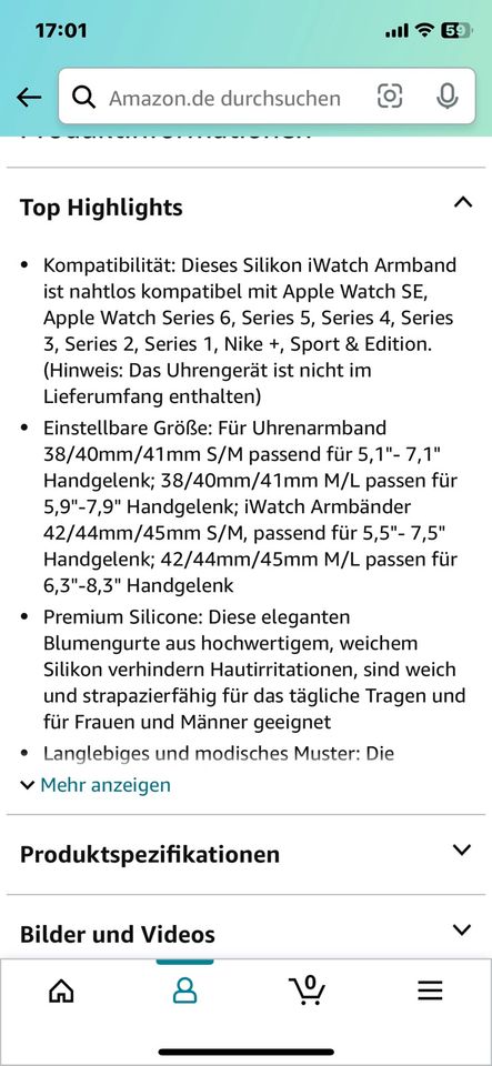 Wepro Armband für Apple Watch Uhr NEU schwarzer weißer Leopard in Berlin