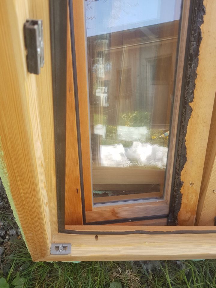 verschiedene Holzfenster mit Rahmen Lärche defekt undicht in Wertach