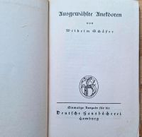 Ausgewählte Anekdoten, Wilhelm Schäfer, 1929 Brandenburg - Beeskow Vorschau