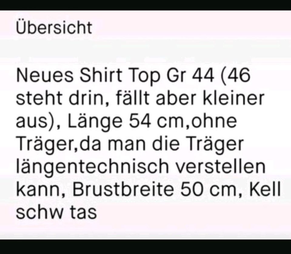 Top Gr 44/46 Shirt in Richtenberg