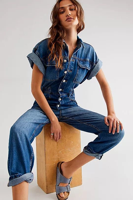 Utility Cargo Denim Overall Jeans Jumpsuit Free People XS in Durmersheim