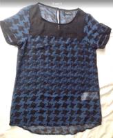NEU Vila Bluse Top Hahnentritt Pepita Chiffon Retro petrolblau XS Leipzig - Plagwitz Vorschau