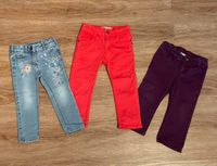 3 Mädchen-Jeans, Mädchen-Hosen, Gr. 92, blau rot lila, Kanz H&M Bayern - Niederschönenfeld Vorschau