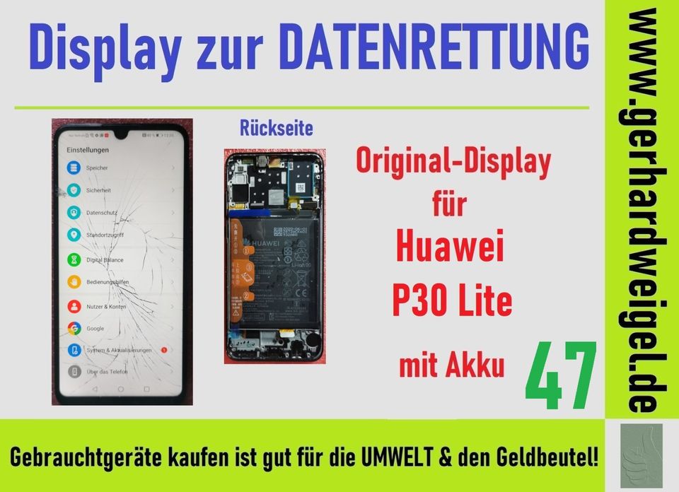 Display zur Datenrettung für das HUAWEI P30 Lite in Pommelsbrunn