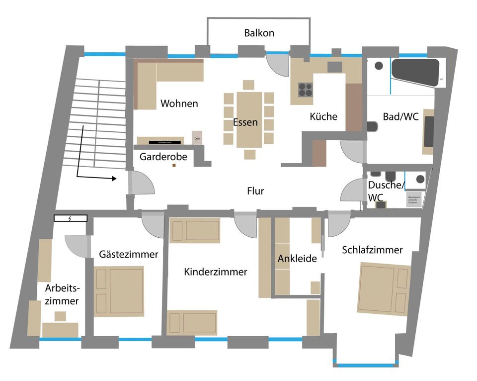 5 Zimmer - Traumwohnung in der Innenstadt für die ganze Familie in Aschaffenburg