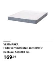 IKEA Federkernmatratze 140×200 VESTMARKA Rheinland-Pfalz - Neustadt (Wied) Vorschau