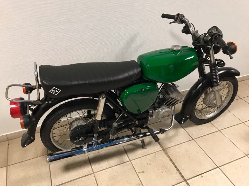 Simson S51 4 Gang M500 Motor 1989 60km/h Papiere Versand VAPE TOP in Calbe (Saale)