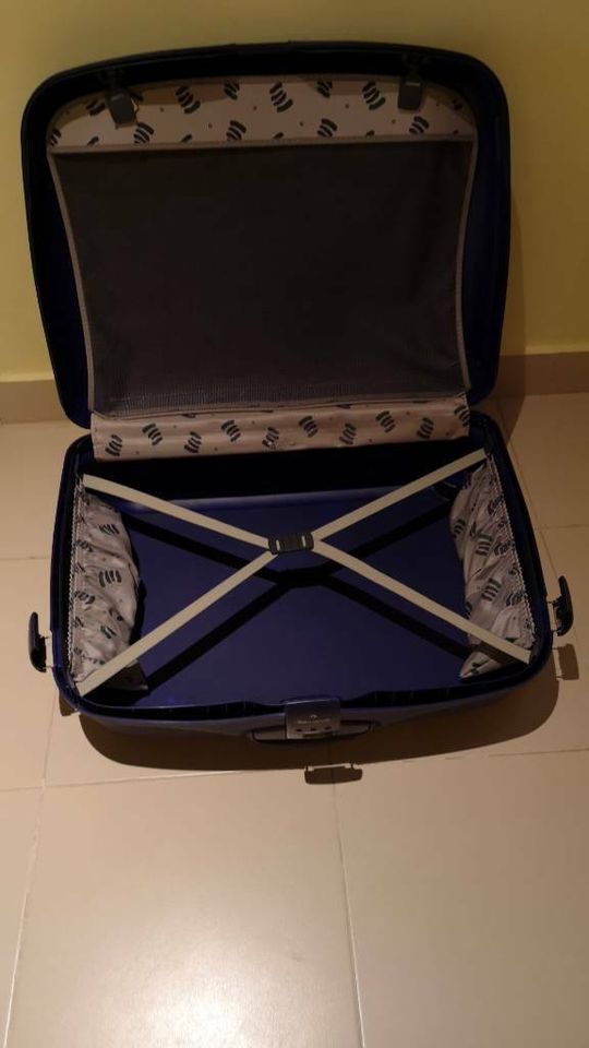 Samsonite Hartschalenkoffer blau mit Griff seitlich in Dornstetten