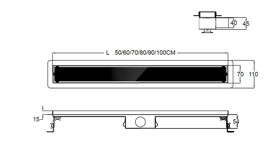 Design Fliesenmulde Duschrinne befliesbar 50 60 70 80 90 100-150 in Krefeld