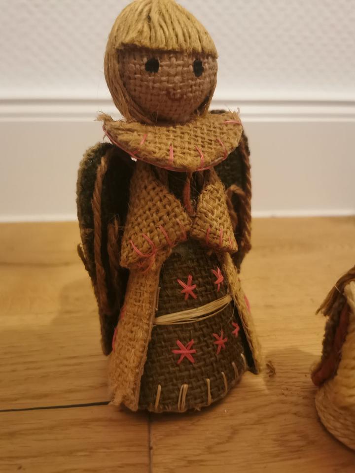 ✿✿✿ Antik Engel Jute Rupfen ALT ! Handarbeit Weihnachtsbaumspitze in Mannheim