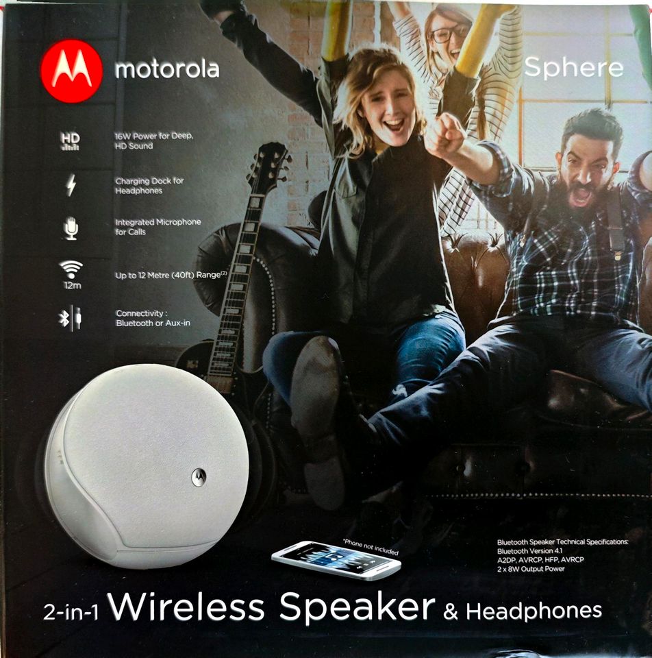 Motorola Sphere 2-in-1 Stereo Bluetooth Lautsprecher und Kopfhöre in Hannover