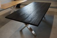 Tisch Eiche mit Baumkante Schwarz Wildeiche Baumtisch 220x100cm Nordrhein-Westfalen - Monheim am Rhein Vorschau