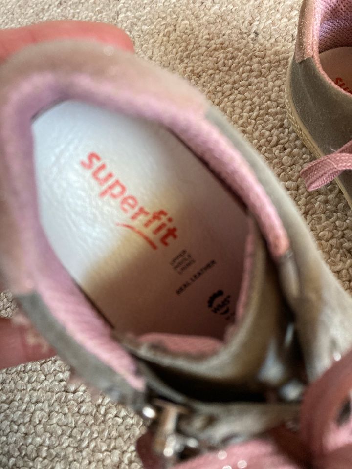 Superfit Halbschuh grau rosa 28 Reißverschluss Schnürsenkel in Langenargen