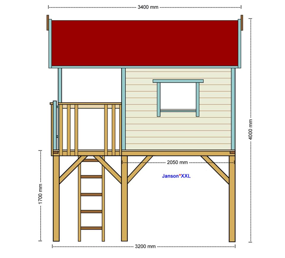 Stelzenhaus Janson XXL-A1 I Großes Kinder Spielhaus aus Holz in Mücke