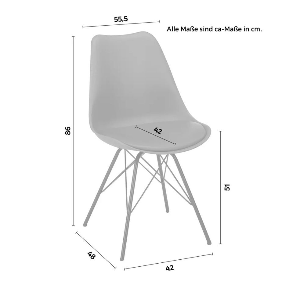 mömax Stuhl in Grau 2x in Poing