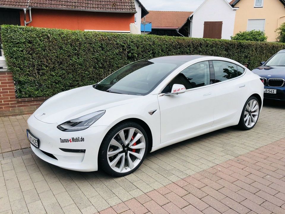 MIETEN Tesla Model 3/Y Performance weiß - eAuto Abo-Langzeitmiete in Friedrichsdorf