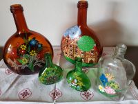 Alte handbemalte Glasflaschen/ Boxbeutel/ Vintage/ Weinflasche Bayern - Stockheim Vorschau