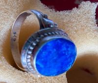 Ring 925er Silber blauer Saphir Unikat ovaler Stein 17 X 13 mm Bayern - Rödental Vorschau