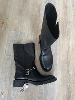 Zara Biker Boots schwarz Leder Hessen - Hofheim am Taunus Vorschau