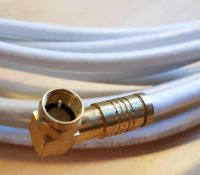 7,5  m Sat Kabel mit F Winkelstecker 90° vergoldet, Niedersachsen - Bad Bodenteich Vorschau