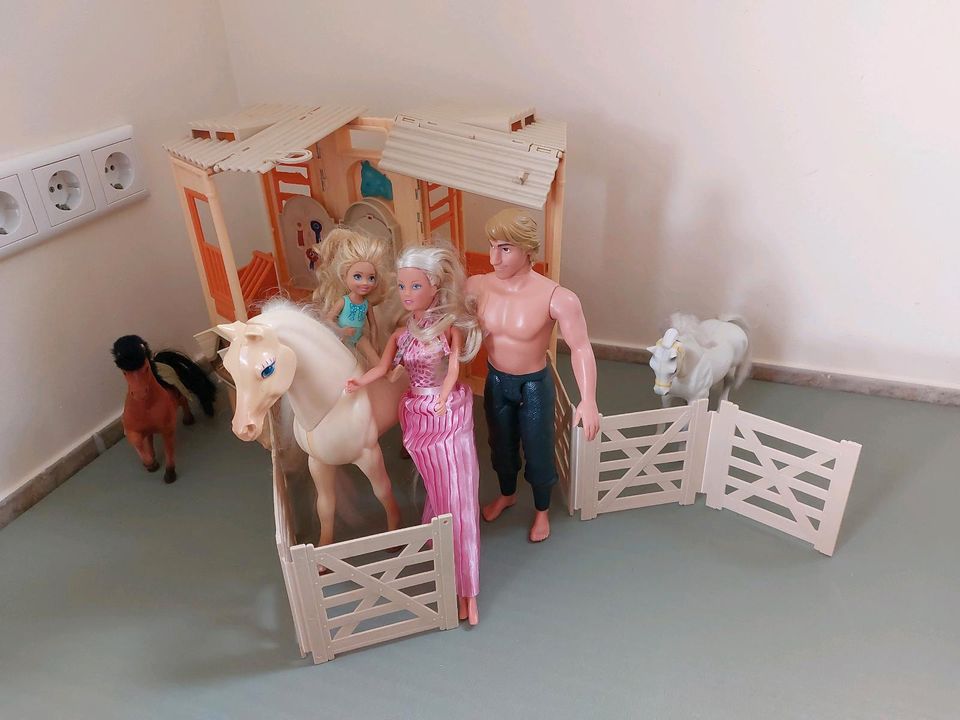 Barbie set mit Pferd Stahl in Großbeeren
