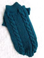 ❤Hundepullover  handgestrickt Rückenlänge 30cm  Petrol  Farbe Bayern - Krombach Vorschau