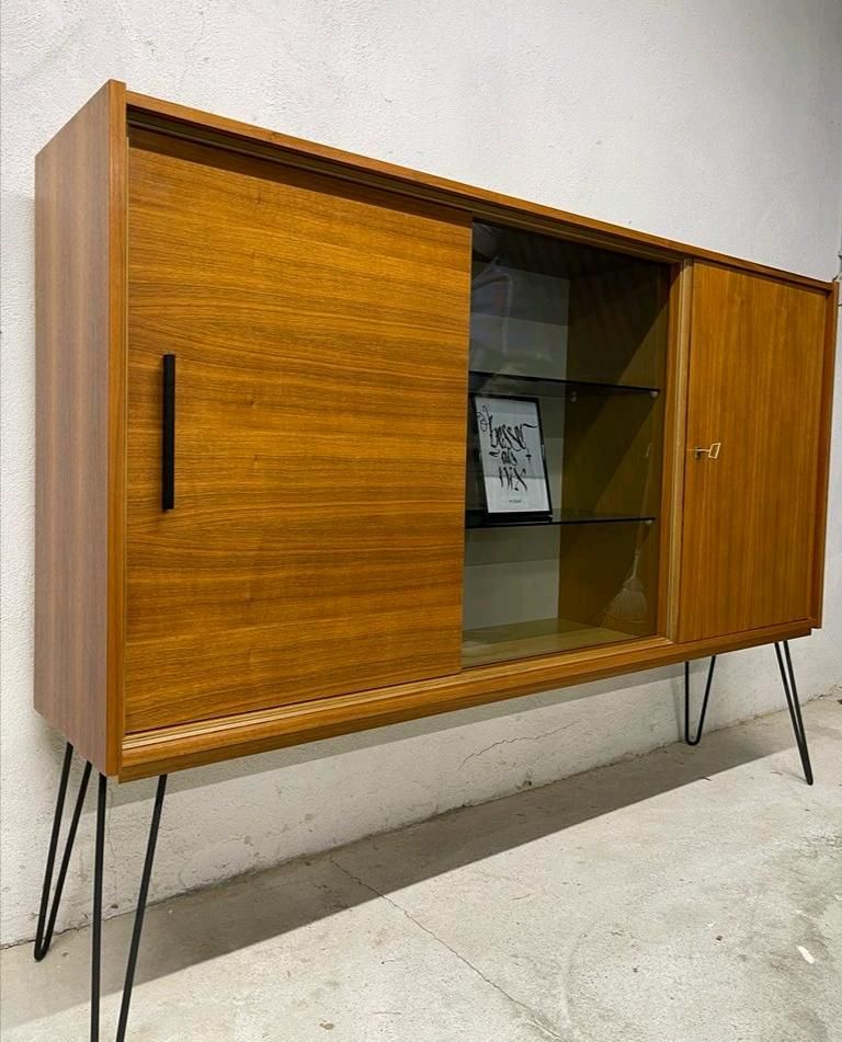 Retro Highboard/Sideboard/vintage/danish/mid/teak/omnia/minibar in Uettingen