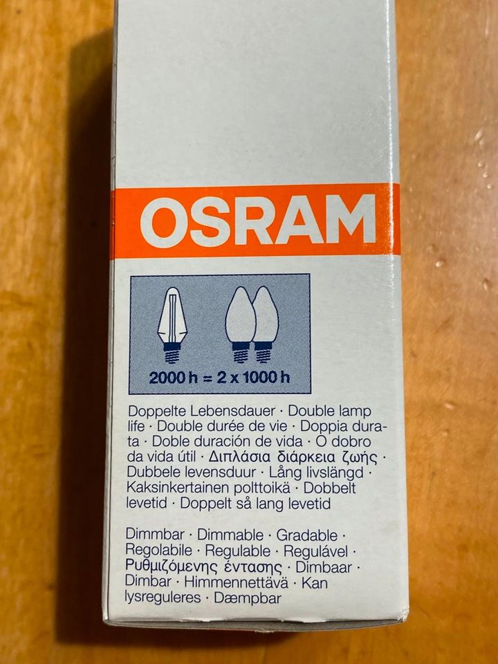 Osram Halolux HC Kerzenglühlampe in Prismenform, 60W, E14 klar in Schwanstetten