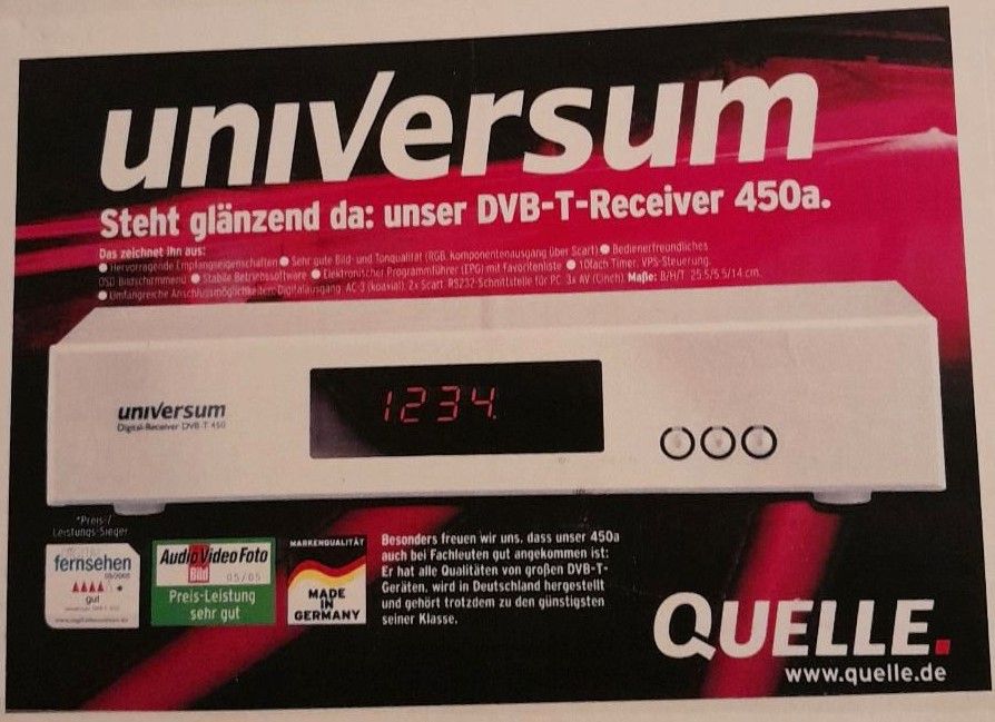 Universum DVB-T-Receiver 450a in Nürnberg (Mittelfr)