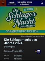 Karten Konzert Schlagernacht des Jahres Waldbühne Berlin Sachsen - Reinhardtsdorf-Schöna Vorschau