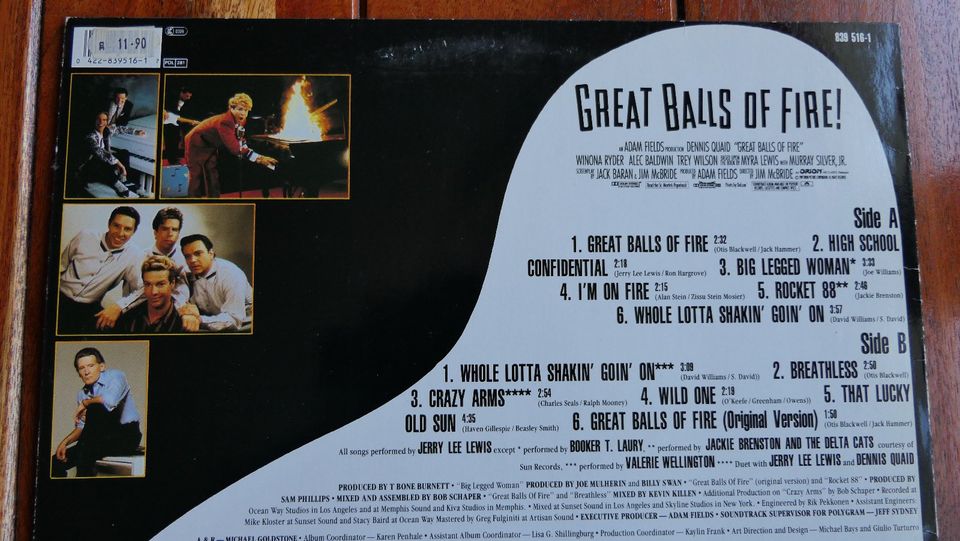 Jerry Lee Lewis LP GreatBalls Of Fire Original Motion Picture ... in Augustusburg