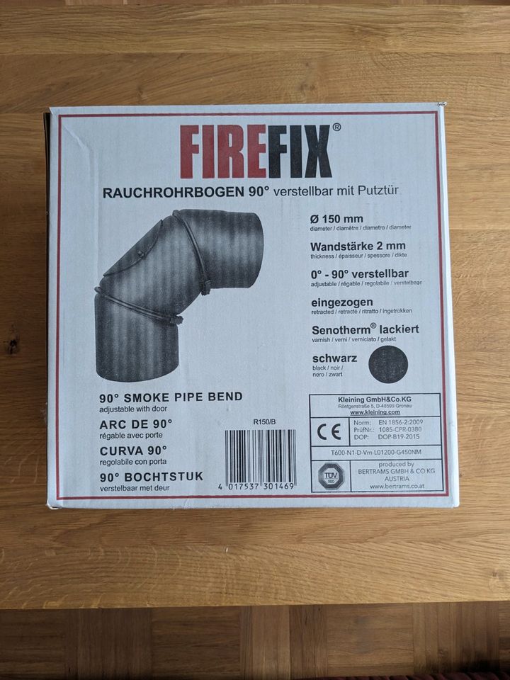 Firefix Ofenrohr 90° Grad und Rauchrohr 500mm schwarz in Hildesheim