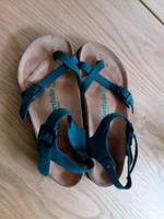 Sandalen Sandalette Latschen Blau echt Leder 37 ähn Birkenstock Pankow - Weissensee Vorschau