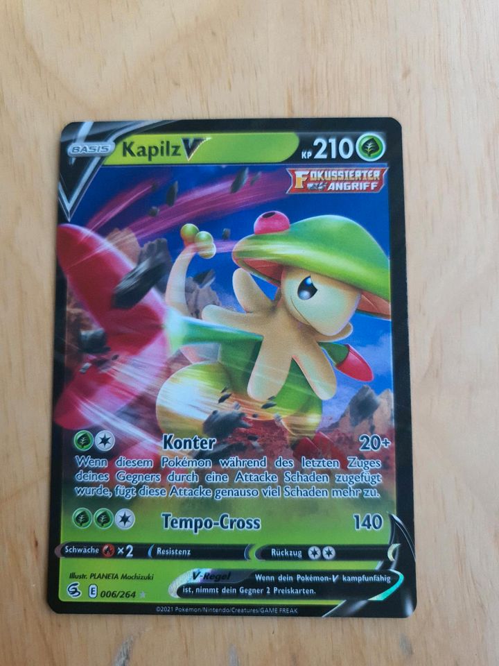 Pokemon Holo V-Karte, "Kapilz V", dt., original in Steinhöring