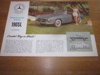ORIG. Prospekt Mercedes 190 SL Roadster, 1961, selten! Bayern - Karlsfeld Vorschau