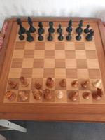 Schachspiel mit Holzbrett und Holzfiguren mit Holzschatulle Baden-Württemberg - Freiberg am Neckar Vorschau