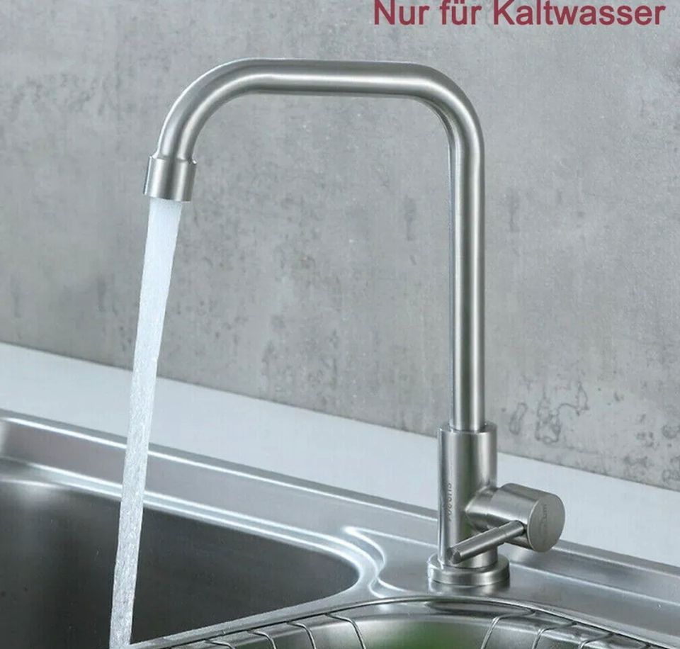 Kaltwasser Wasserhahn Küchenarmatur Edelstahl Einhand Küche Spül in Bebra