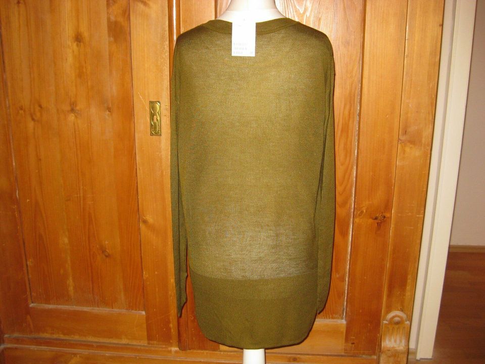 H&M Pullover NEU XS 34 oliv grün lang Schlitze Longpullover TOP in Essen