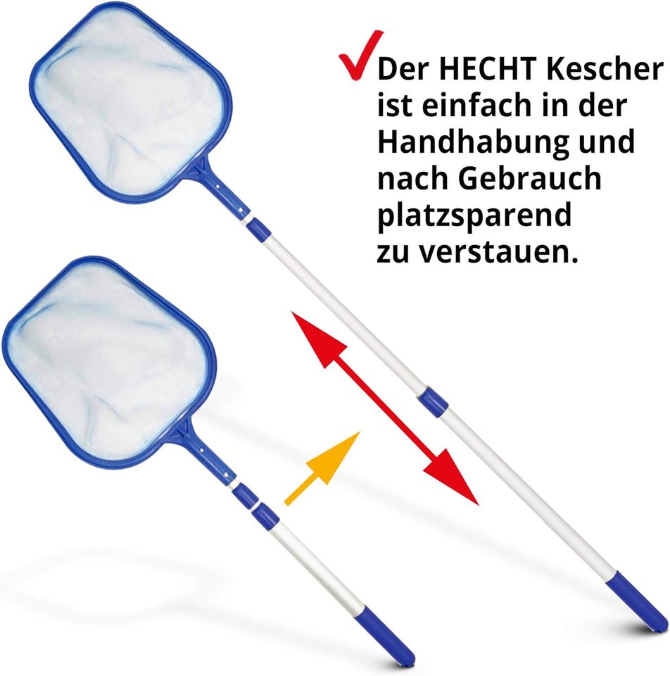 Kescher mit Teleskopstange Poolreinigung Schwimmbad Pool in Ostbevern