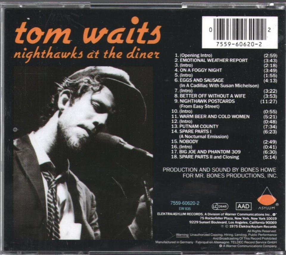 Nighthawks At The Diner - Tom Waits - 1 Audio CD Songwriter Pop in Oberschleißheim