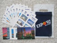 Konvolut Expo Sevilla 1992 verschiedene Sticker Postkarten + Tüte Bayern - Poing Vorschau