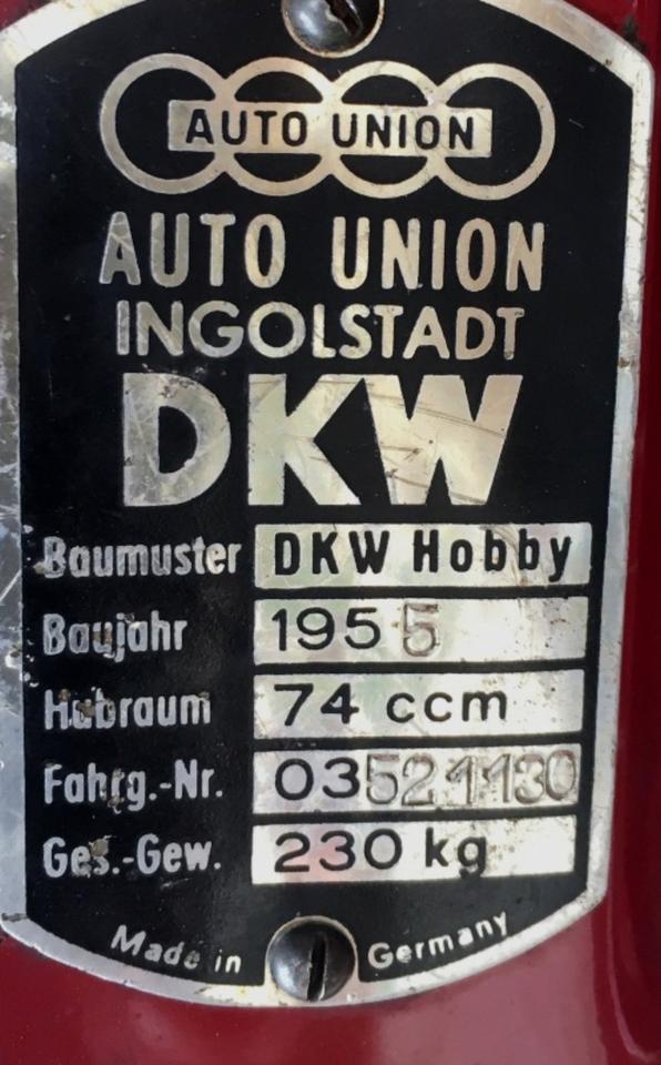 Oldtimer Motorroller DKW Hobby Soziusfest Bj 1955 Roller topp in Oberau